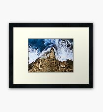 An abstract of the ocean and the rocks Framed Print