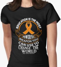 Education Can Change The World! Self Injury Awareness Women's Fitted T-Shirt