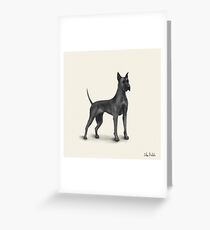 Great Dane Drawing in Black Digital Ink Greeting Card