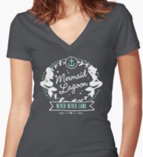 Mermaid Lagoon // Never Land // Peter Pan Women's Fitted V-Neck T-Shirt