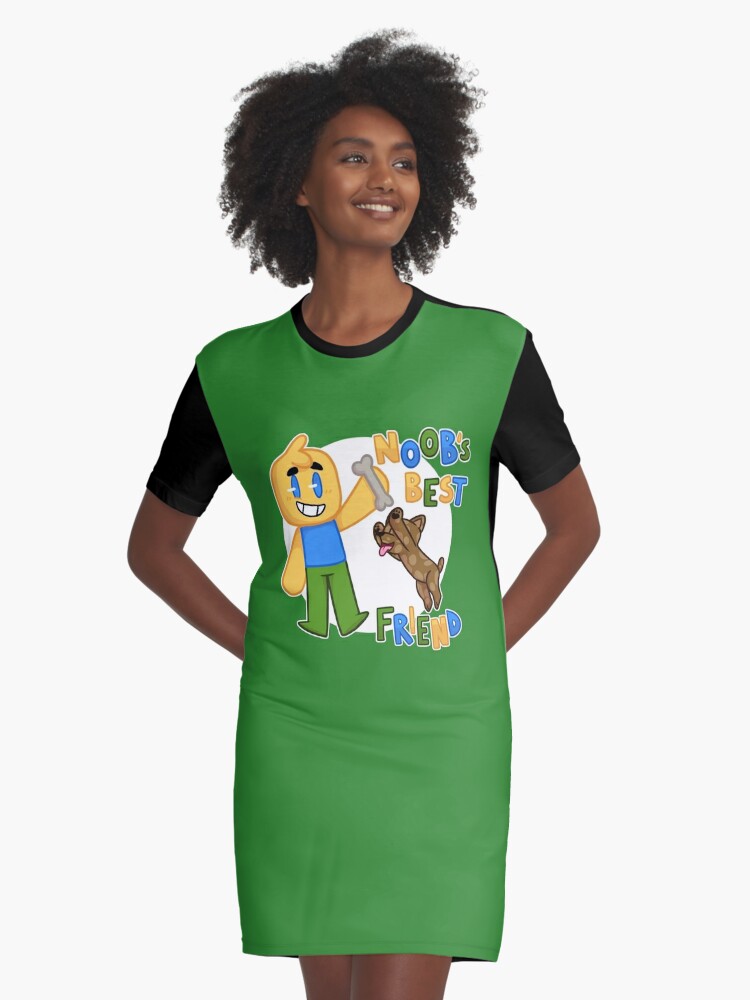 Noobs Best Friend Roblox Noob With Dog Roblox Inspired T Shirt Graphic T Shirt Dress By Smoothnoob - beautiful noob roblox
