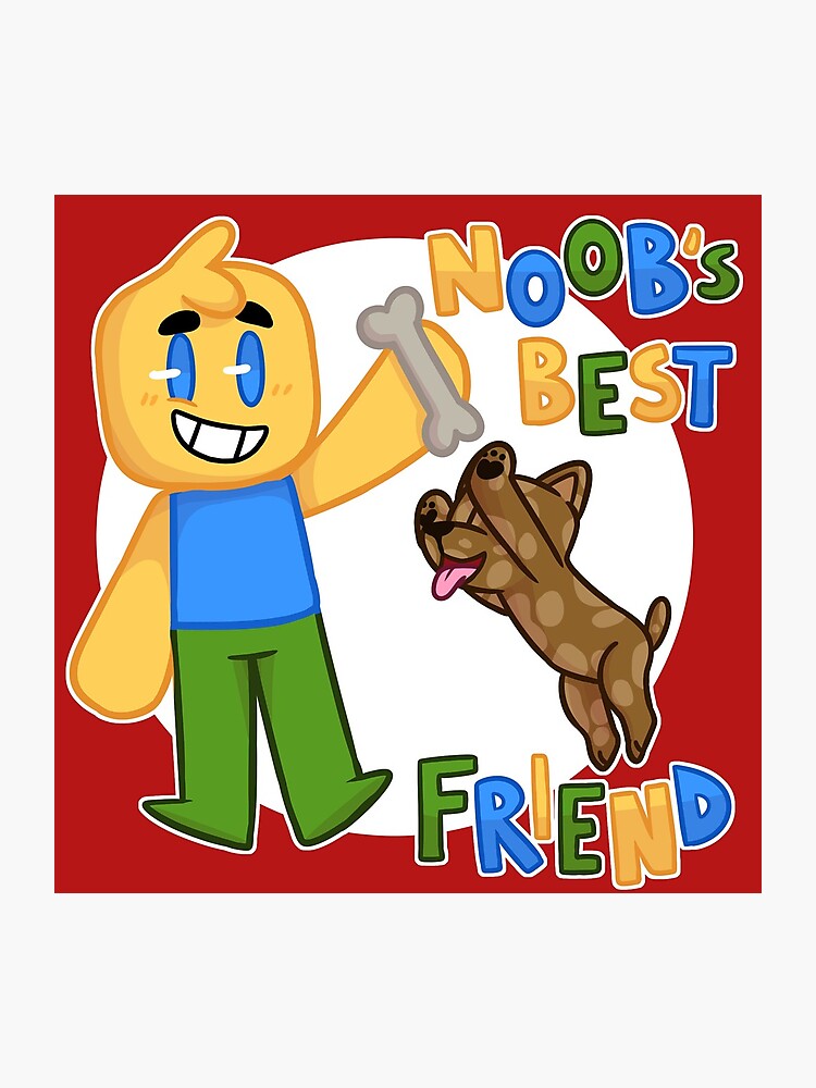 Noobs Best Friend Roblox Noob With Dog Roblox Inspired T Shirt Photographic Print - 