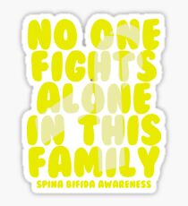 No One Fights Alone in this Family! Spina Bifida Awareness Sticker