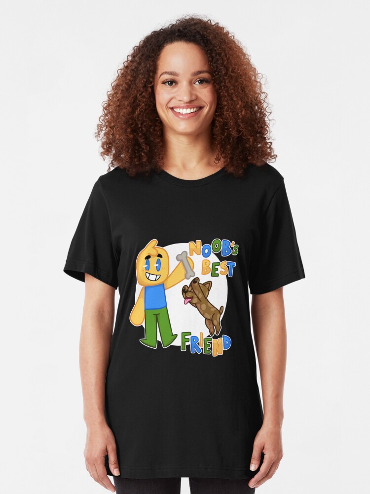 Mejor Amigo De Noob Roblox Noob Con Perro Inspirado En La Camiseta De Roblox Camiseta Ajustada - roblox noob hogar redbubble