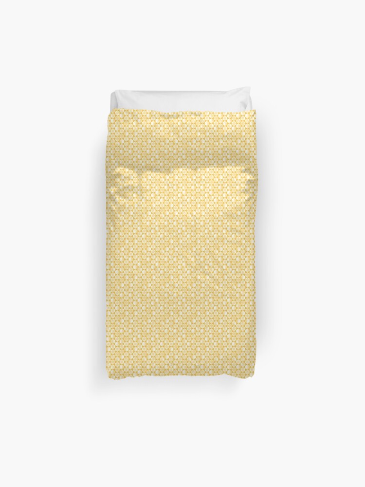 Minimal Tiled Hexagon Pattern In Mustard Yellow And White Duvet