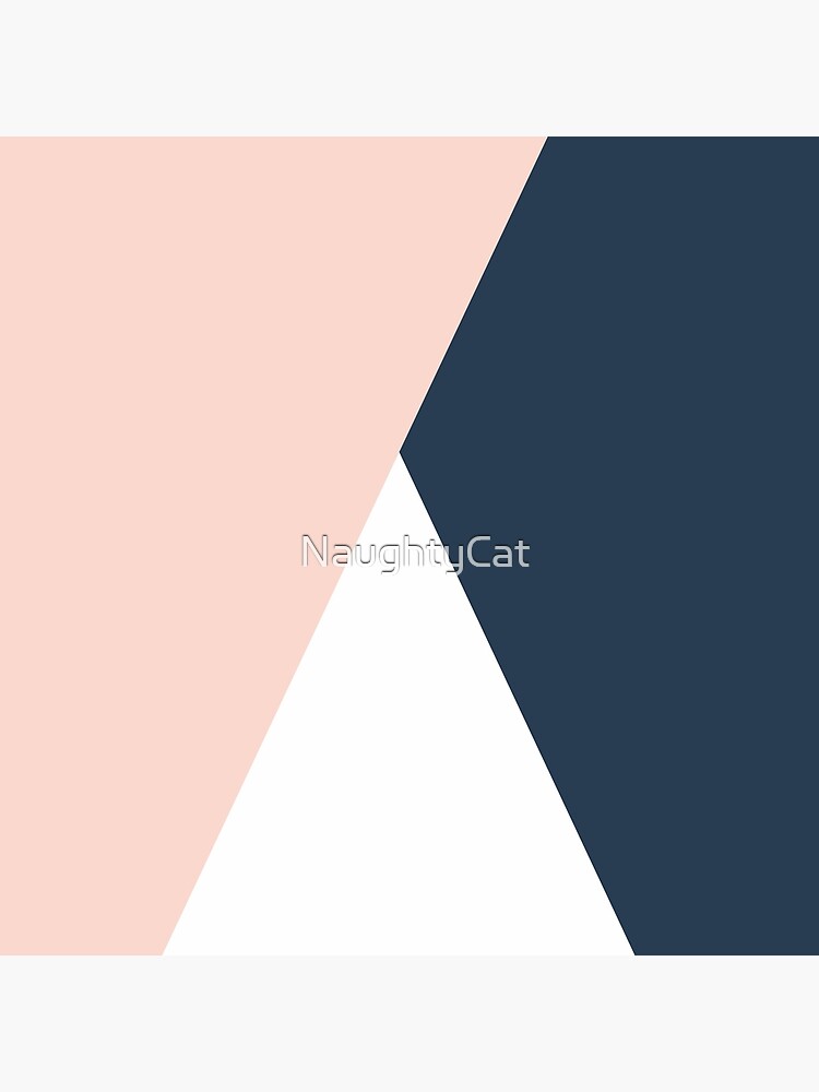 Modern geometric blush pink & navy blue by NaughtyCat