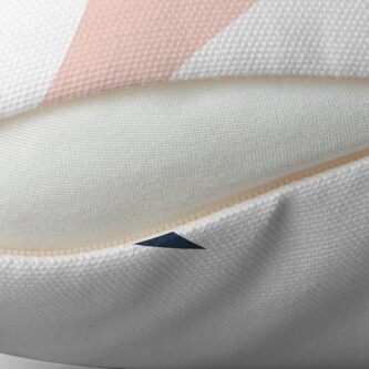 Alternate view of Modern geometric blush pink & navy blue Throw Pillow