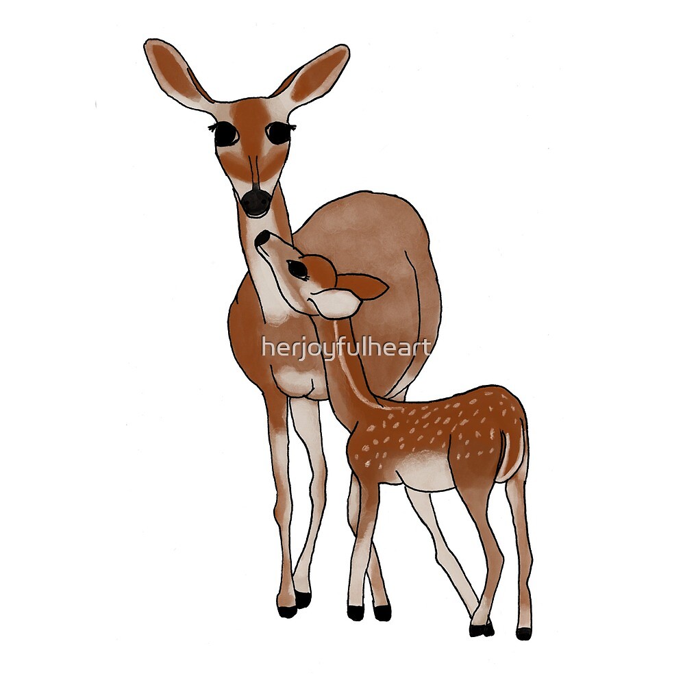 Faon De Bebe Et Cerf Momie Par Herjoyfulheart Redbubble