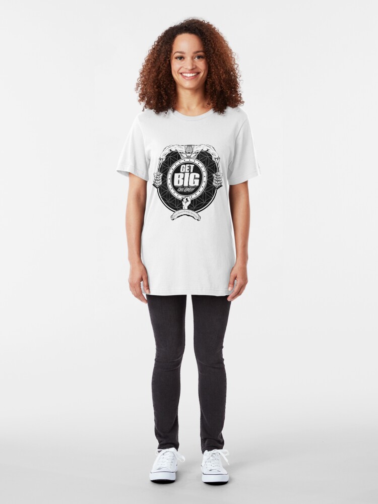 Alternate view of Get Big On 'Em!!! - WHITE Slim Fit T-Shirt