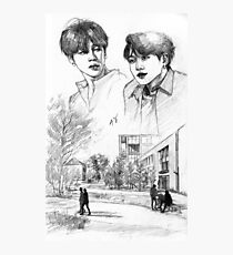 Jikook - highschool/college au Photographic Print