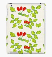 Wild rose on orange lines iPad Case/Skin