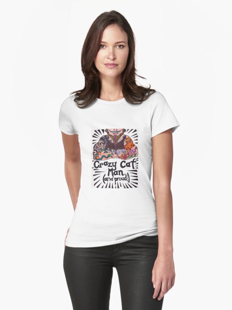 crazy cat man t shirt