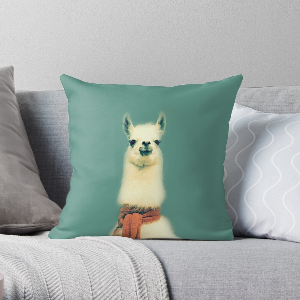 llama christmas pillow