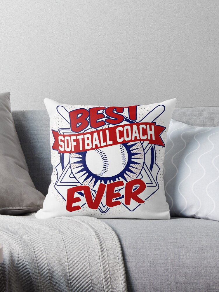 Best Softball Coach Ever Appreciation Gift For Softball Coaches Throw Pillow By Nomyen