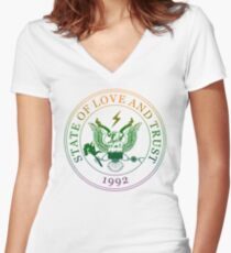 Zustand der Liebe und des Vertrauens Shirt mit V-Ausschnitt