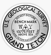 Grand Teton National Park Benchmark USGS Wyoming Geocaching Sticker