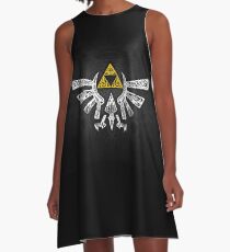 Zelda - Hyrule Gekritzel A-Linien Kleid