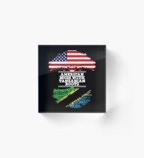 American Mom With Tanzanian Roots - Gift For Tanzanian mother Acrylic Block