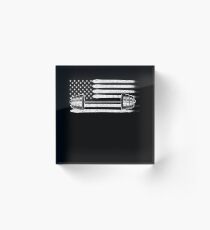 American Flag Dumbbell Acrylic Block