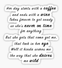 Pegatina Beautiful Crazy de Luke Combs - 1st Verse letra en español
