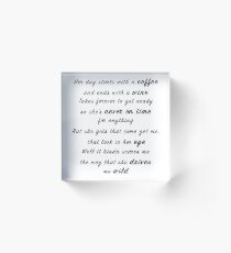 Beautiful Crazy by Luke Combs - 1st Verse Lyrics Acrylic Block