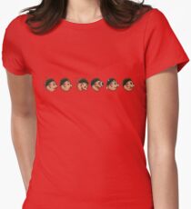 RollerCoaster Tycoon Faces Fitted T-Shirt