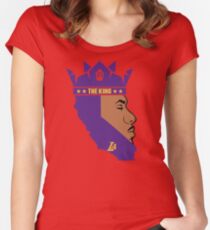 Lebron James The King Lakers T-Shirt Women's Fitted Scoop T-Shirt