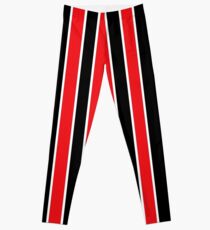 Red White and Black-Striped Leggings
