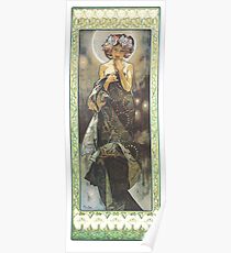 HD. The Moon and the Stars, (number 1 from serie of 4) by Alphonse Mucha (1902) HIGH DEFINITION Poster