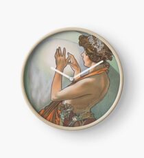 HD. The Moon and the Stars, (number 3 from serie of 4) by Alphonse Mucha (1902) HIGH DEFINITION Clock