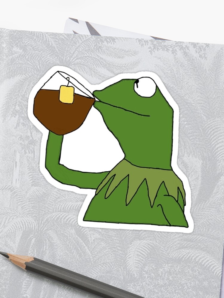 Kermit The Frog Sipping Tea Sticker
