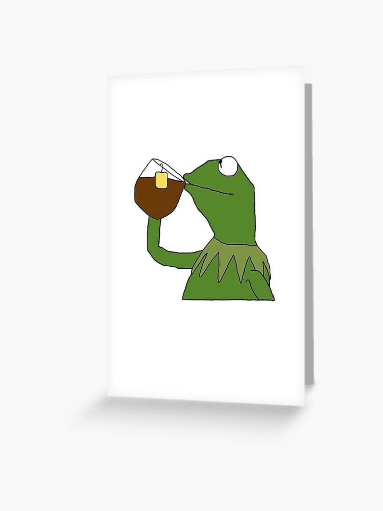 Kermit The Frog Sipping Tea Greeting Card