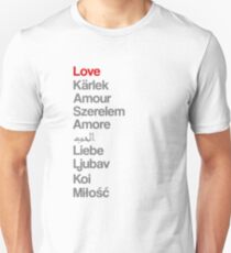 Love (in 10 languages) Unisex T-Shirt