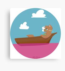 Stranded in A Pink Ocean Canvas Print