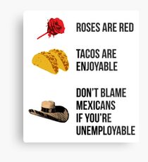 Roses are red, tacos are enjoyable Metal Print