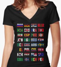 Russia 2018 qualified teams Women's Fitted V-Neck T-Shirt