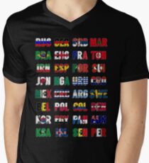 Russia 2018 qualified teams Men's V-Neck T-Shirt