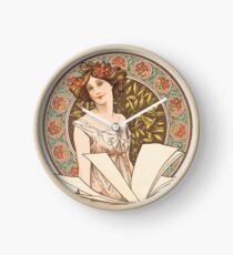 HD. Champenois Calendar, Alphonse Mucha HIGH DEFINITION (original colors) Clock