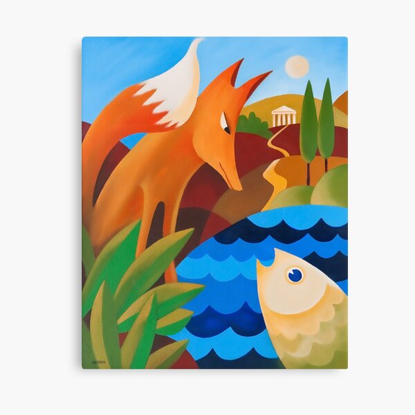 THE FOX AND THE FISH Canvas Print