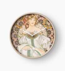 HD. F. Champenois, by Alphonse Mucha HIGH DEFINITION (Original colors) Clock