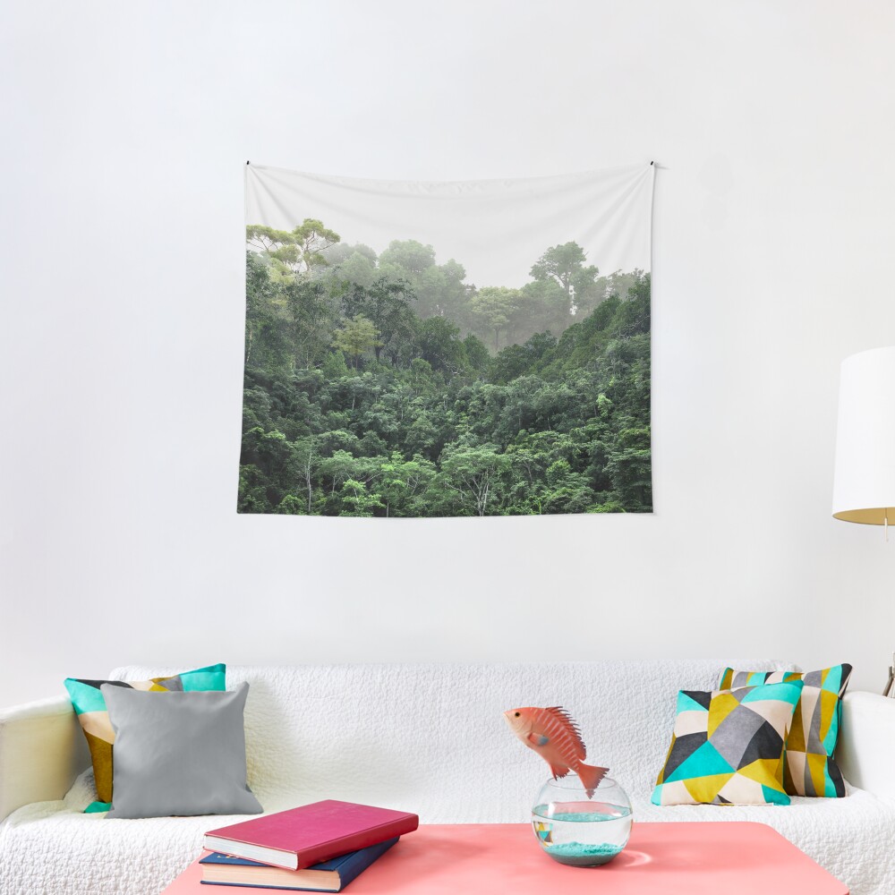 Tropical Foggy Forest Tapestry