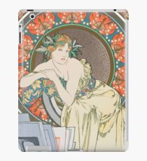 HD. Woman with Poppies, by Alphonse Mucha (1898) HIGH DEFINITION (Original colors) iPad Case/Skin