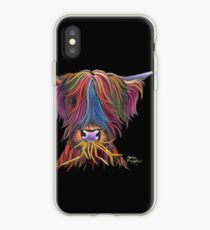 Scottish Hairy Highland Cow PriNT ' MUNCH MUNCH ' by Shirley MacArthur iPhone Case