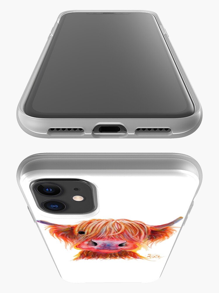 Alternate view of Scottish Highland Hairy Cow ' CHILLI CHOPS ' by Shirley MacArthur iPhone Case & Cover