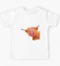 Highland Cow PRiNT 'Angus' by Shirley MacArthur Kids Tee
