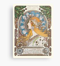 HD. Zodiac (First version), by Alphonse Mucha (1896) HIGH DEFINITION Metal Print
