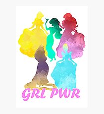 Girl Power Inspired Silhouette Photographic Print