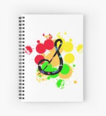 Lettering decorated in a whimsical way. Cursive letter s. Spiral Notebook