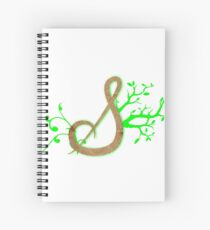 Lettering decorated in a whimsical way. Cursive letter s. Spiral Notebook