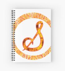 Lettering decorated in a whimsical way. Cursive letter s. Spiral Notebook
